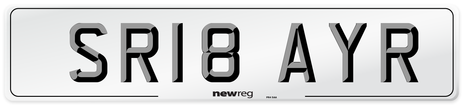 SR18 AYR Number Plate from New Reg